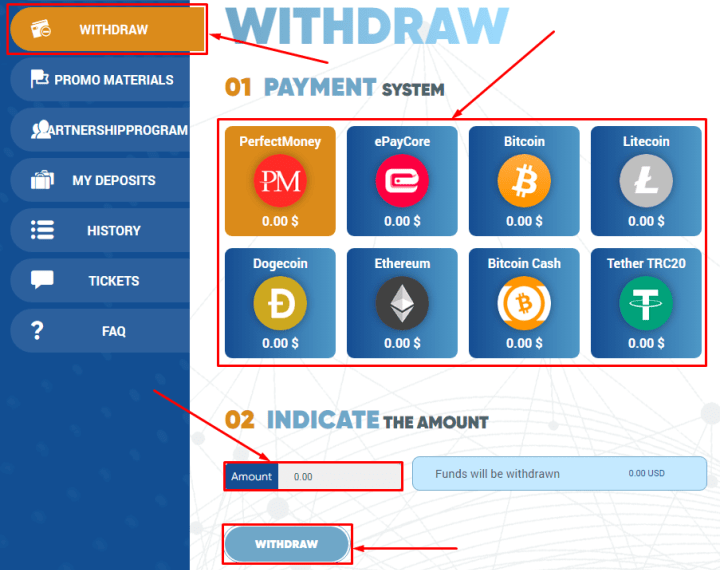 Withdrawing funds in the Advanta Capital project