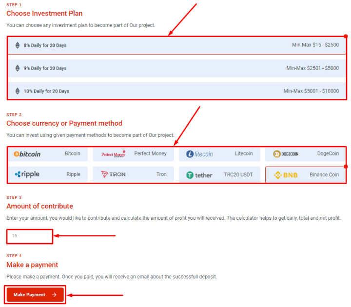 Creating a deposit in the Finanpro project