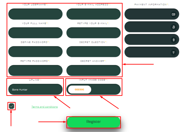 Registration in the Arbclub project