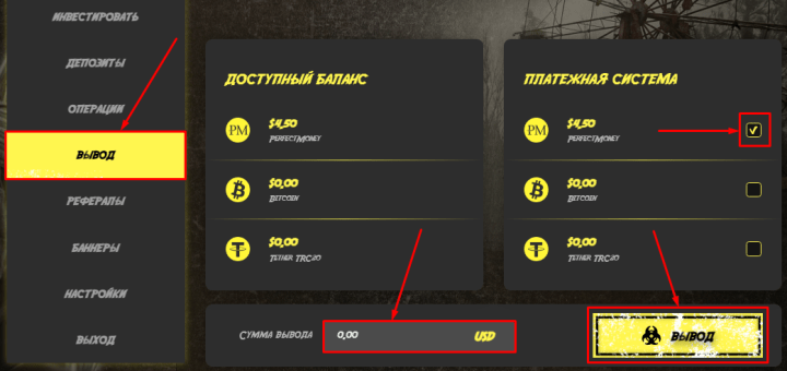 Withdrawal of funds in the Chernobyl Travel project