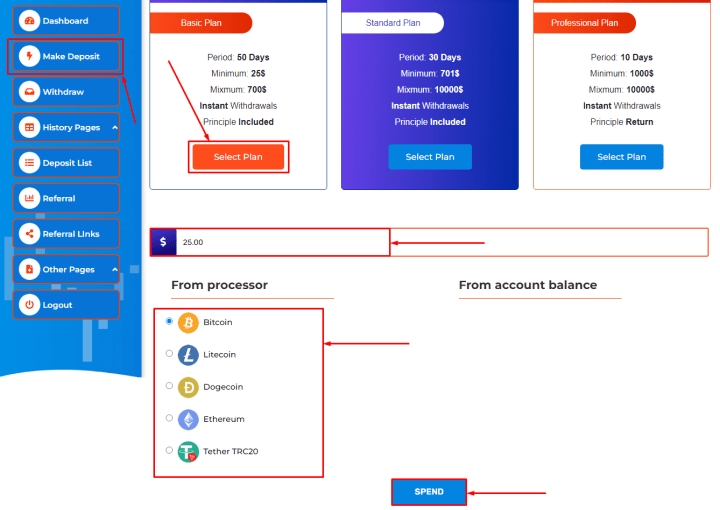 Creating a deposit in the Humanrockets project