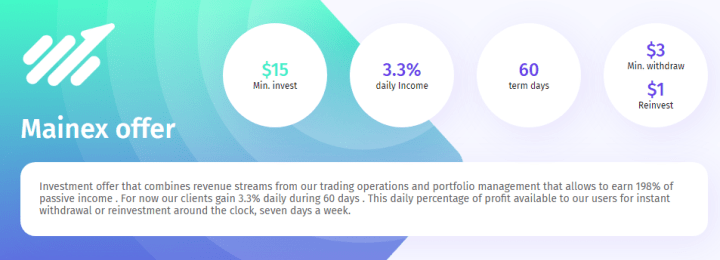 Investment plans of the Mainex project