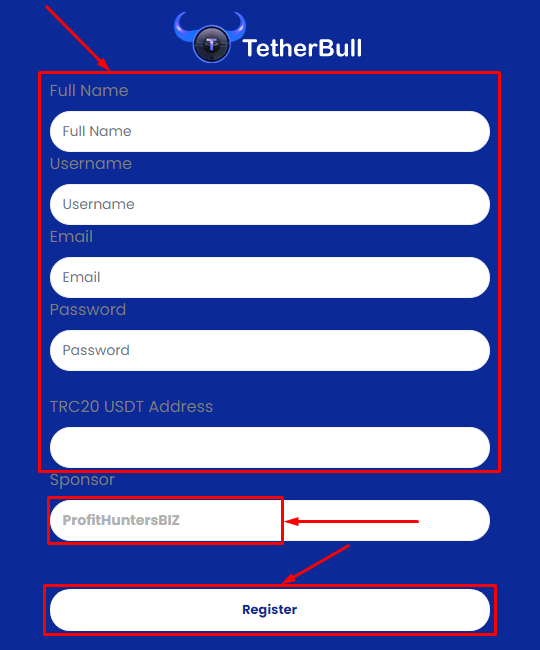 Registration in the Tetherbull project