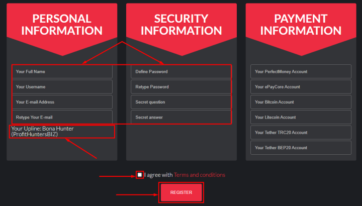 Registration in the City Trade Bank project