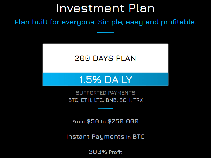 Plano de investimento do projeto Pegasus