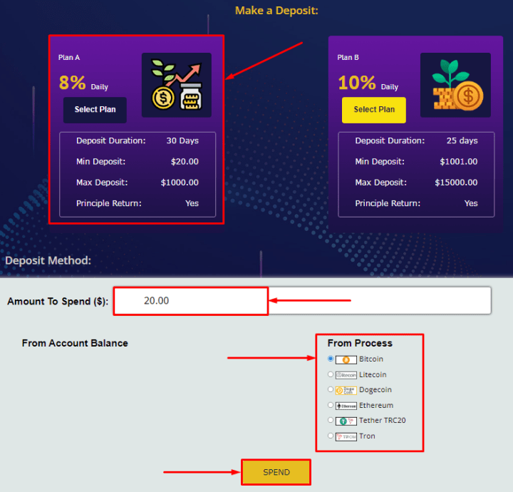 Creating a deposit in the Hypermoon10 project