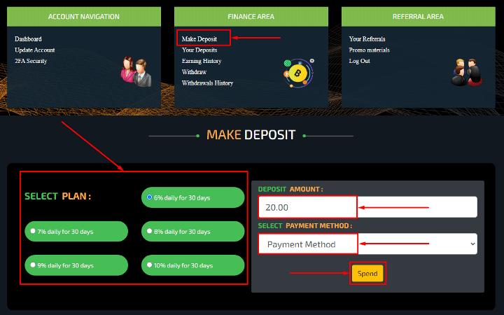 Creating a deposit in the Quisitive project