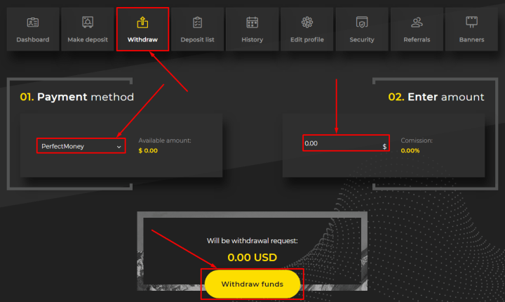 Вывод средств в проекте General Fund