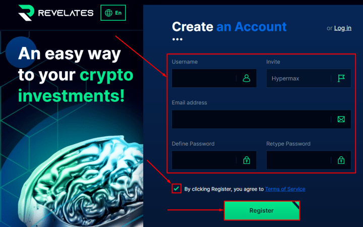 Регистрация в проекте Revelates Регистрация в проекте Revelates