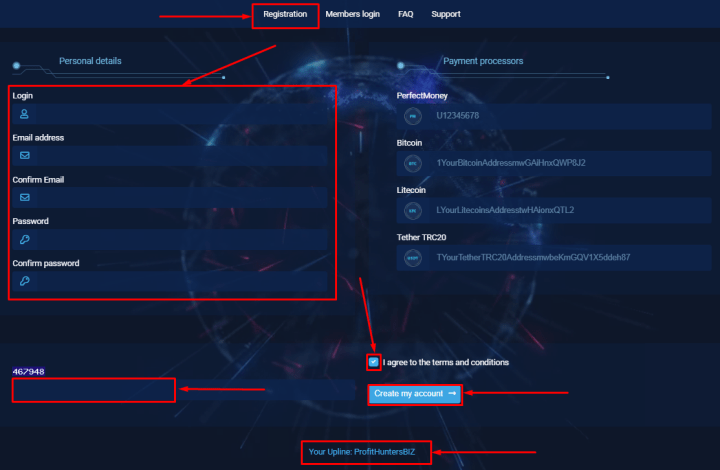 Регистрация в проекте Starix