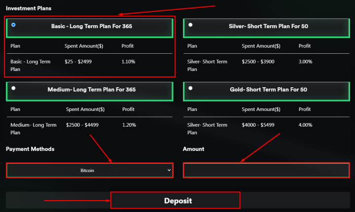 Creating a deposit in the Indelible Finance project