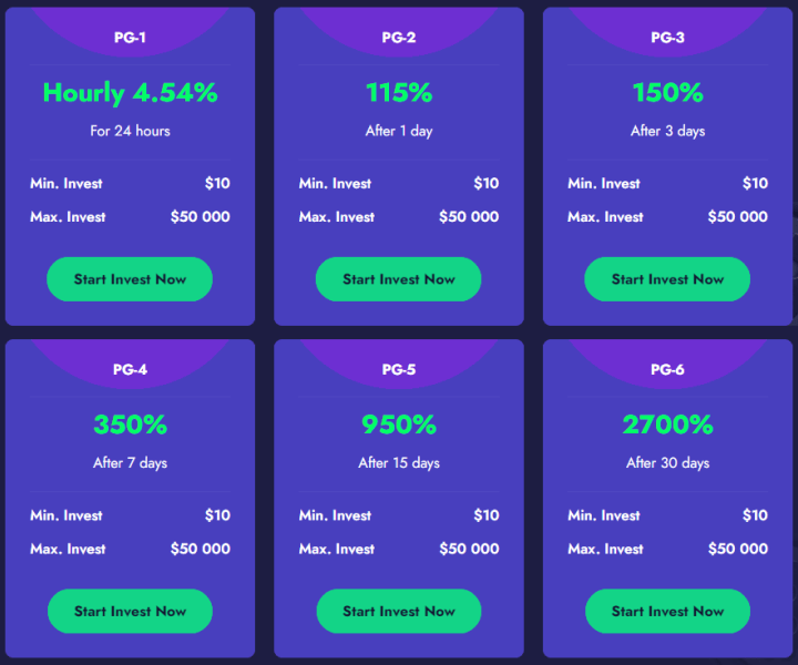 Investment plans of the ProfitGoal project