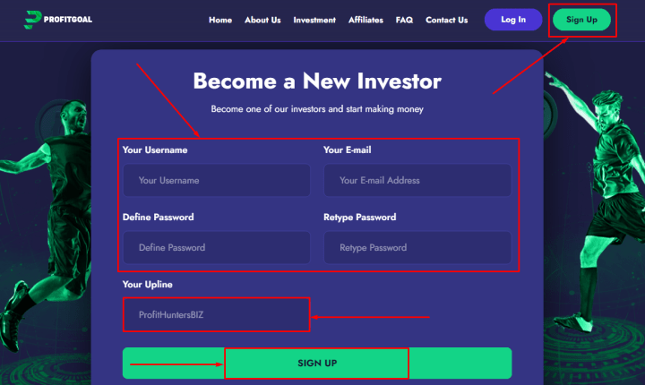 Registration in the ProfitGoal project