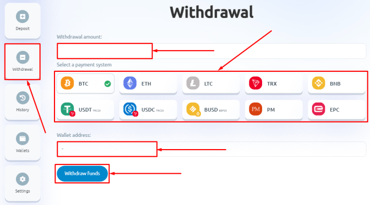 Withdrawal of funds in the Avenue7 project