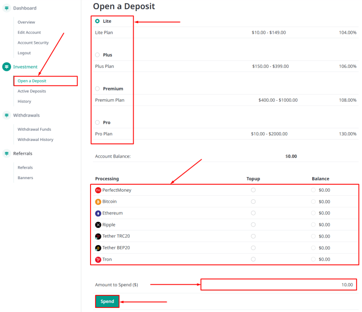 Creating a deposit in the XettaPro project