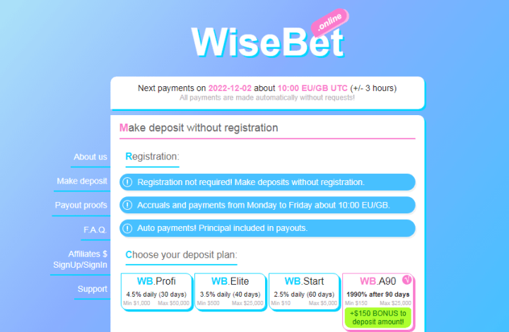 Overview of the WiseBet Online project