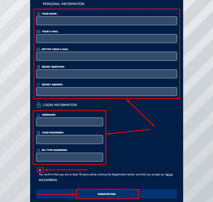 Registration in the EliteFundsMan project