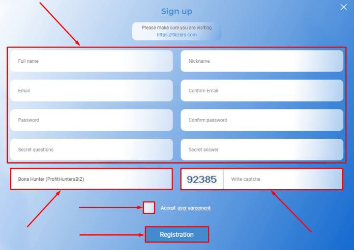 Registration in the Flezers project