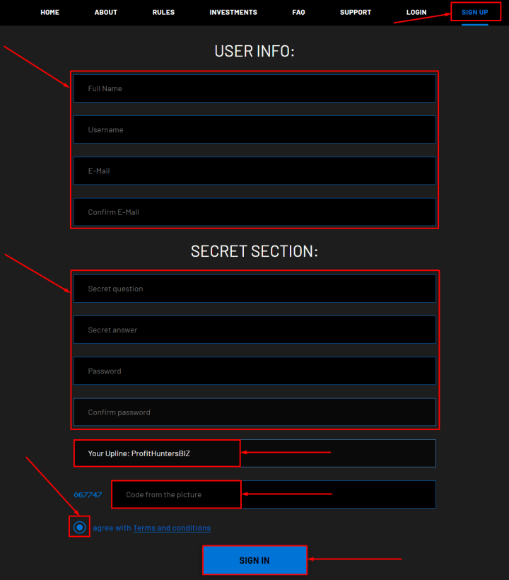 Registration in the ActiveFinance project