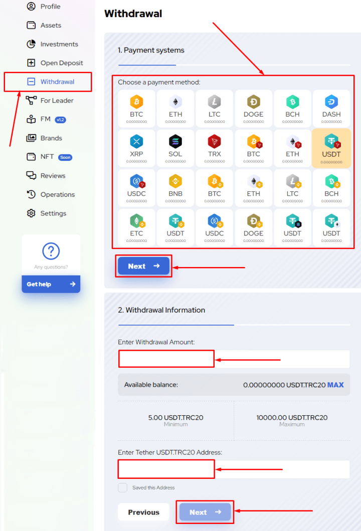 Withdrawal of funds in the Maddio project