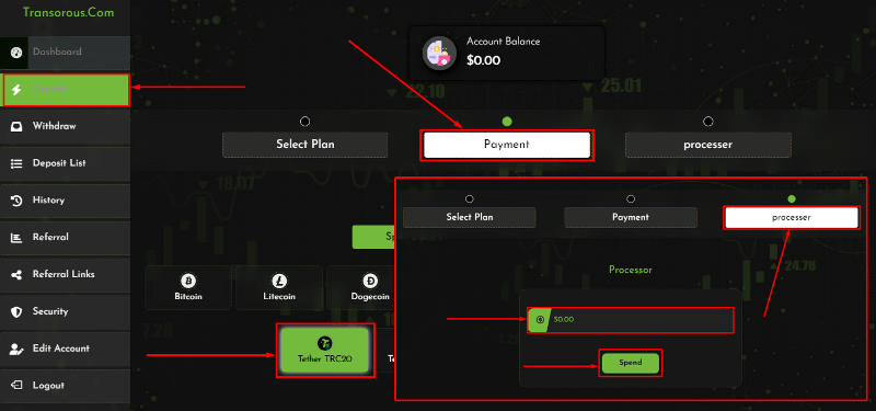 Creating a deposit in the Transorous project