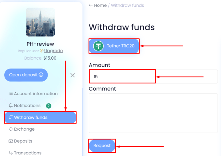 Withdrawal of funds in the Funds Broker project