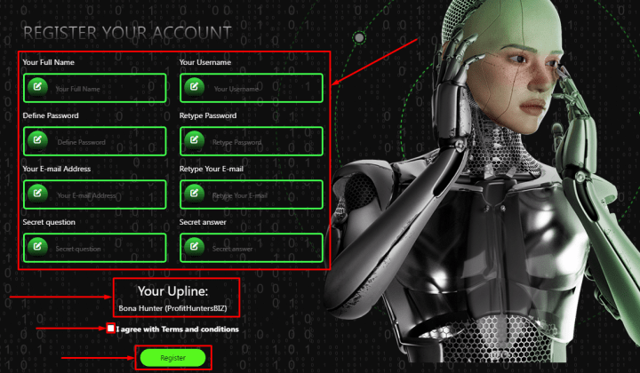 Registrierung im TrinityAI-Projekt