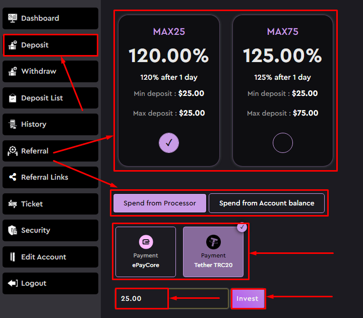 Создание депозита в проекте CTCL