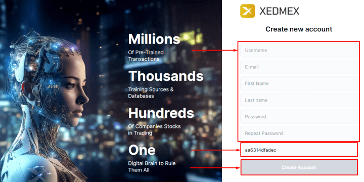 Registrierung im Xedmex-Projekt