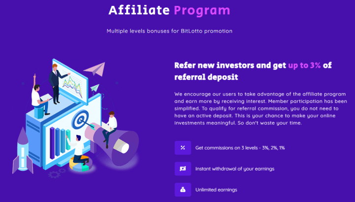 Affiliate program of the Bit Lotto project