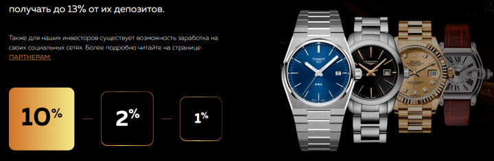 Affiliate program of the LuxWatches project