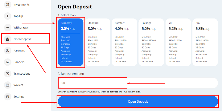 Creating a deposit in the SMBITEX project