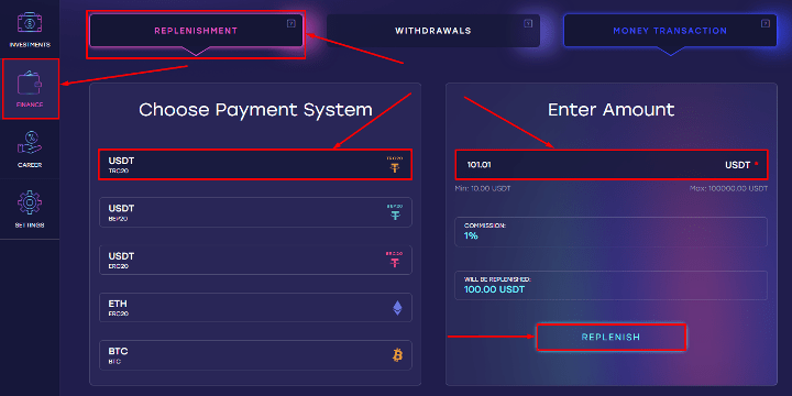 Recharger votre solde dans le projet Valticor