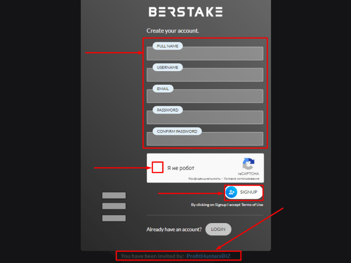 Registration in the Berstake project