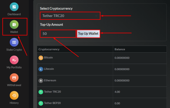 Topping up your balance in the Berstake project