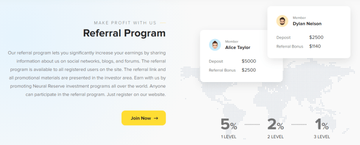Affiliate program of the Neural Reserve project