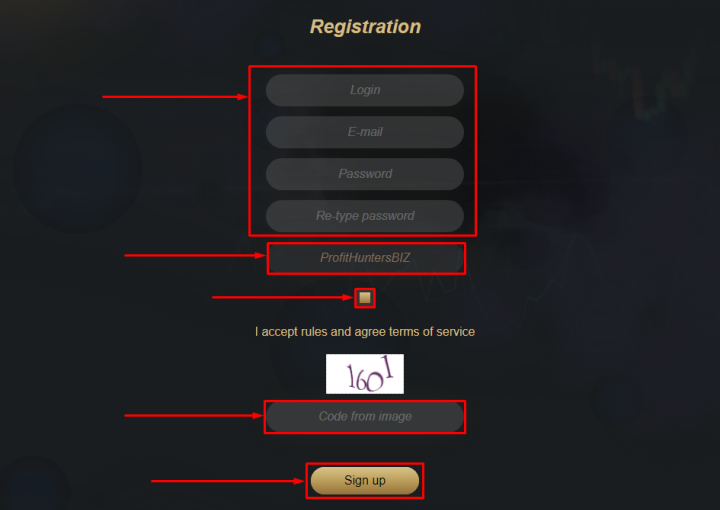 Registration in the Rotor Finance project