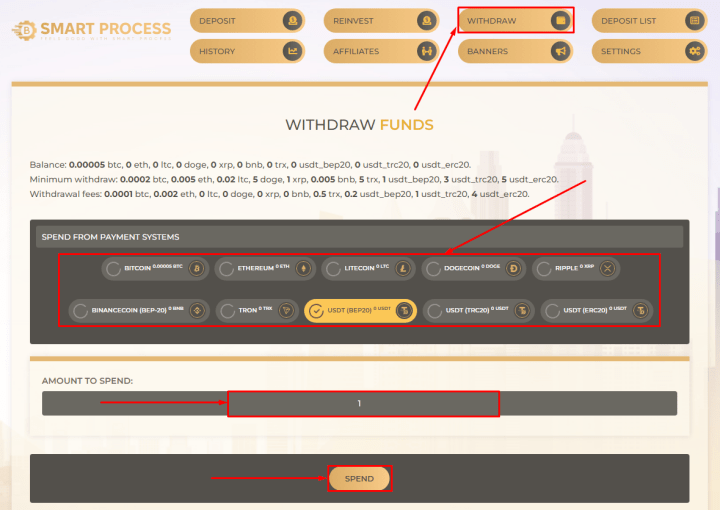 SmartProcess жобасында қаражатты алу