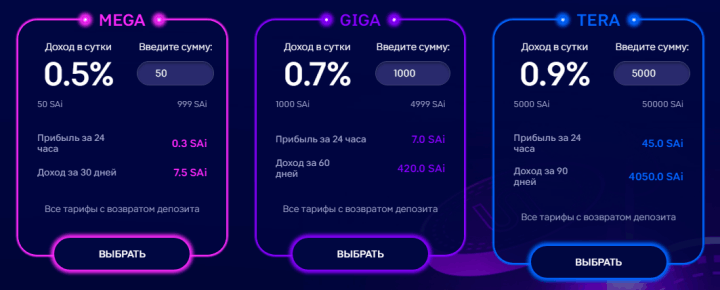 Инвестиционные планы проекта Sairus